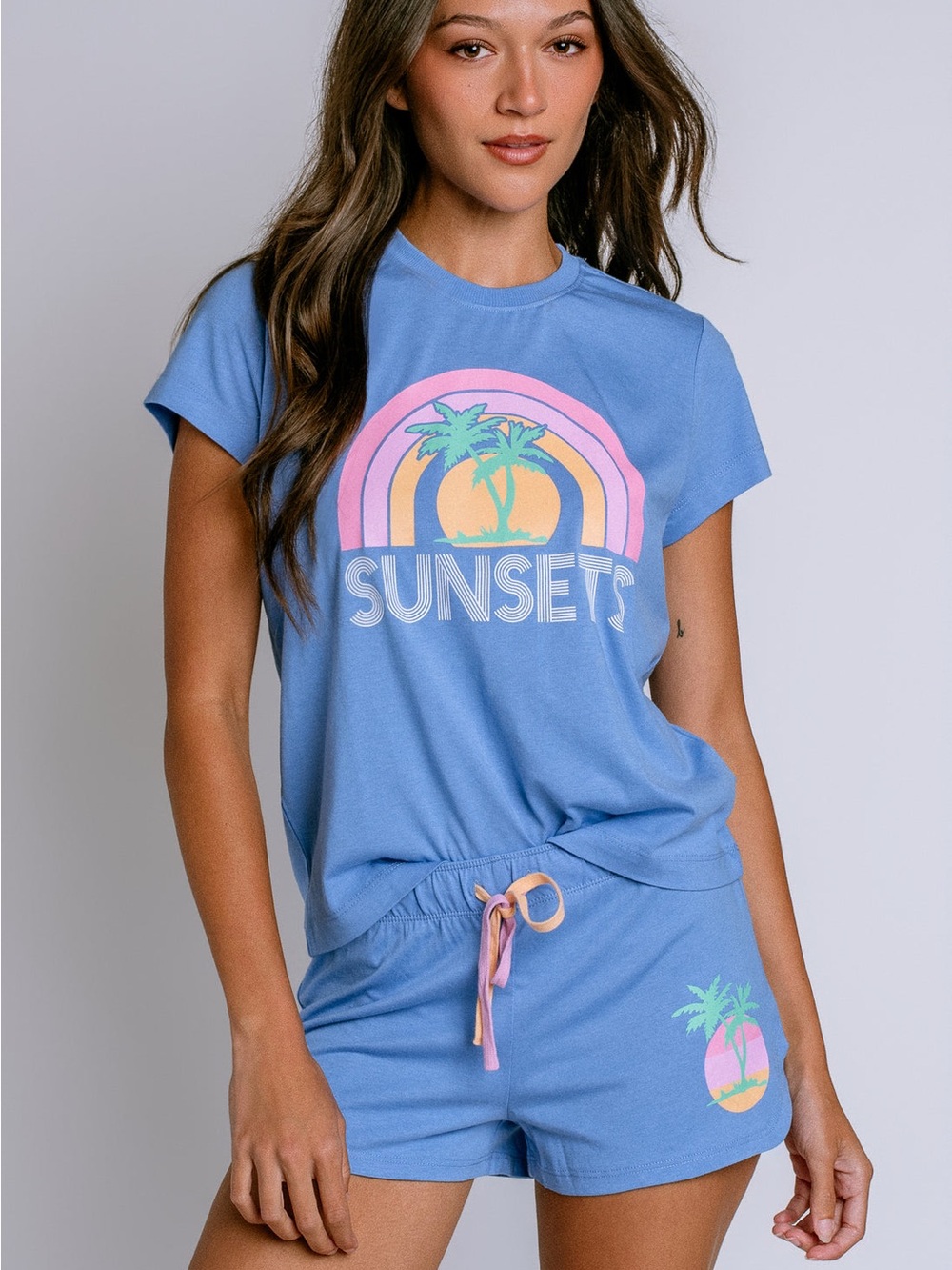 NWT NEW PJ SALVAGE Sunset PJ Set Shorts T Shirt NEW WITH TAGS